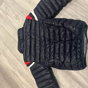 Moncler Black Jacket with Red and White Trim